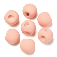 Rubberized Acrylic Beads, Round, Top Drilled, Light Salmon, 18x18x18mm, Hole: 3mm(OACR-G012-05F)