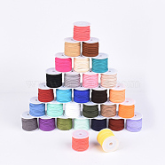 Faux Suede Cord, Faux Suede Lace, Mixed Color, 3x1.5mm, about 5.46 yards(5m)/roll, 30rolls/bag(LW-R030-3mm-M)