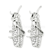 Tibetan Style Alloy Pendants, Bug Charms, Nickel, Antique Silver, 49.5x19x3mm, Hole: 2mm(TIBE-Q098-04AS)