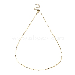 Ion Plating(IP) 304 Stainless Steel Bar Link Chain Necklaces, Golden, 17.56 inch(44.6cm)(NJEW-K249-15G)