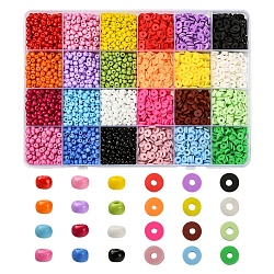 DIY Heishi & Seed Beads Making Finding Kit, Including Baking Paint & Opaque Glass Seed Beads, Disc Polymer Clay Beads, , Mixed Color, Beads: 3600pc/set(DIY-YW0005-40)