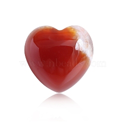 Natural Carnelian Healing Stones, Heart Love Stones, Pocket Palm Stones for Reiki Ealancing, Heart, 15x15x10mm(PW-WG39375-03)