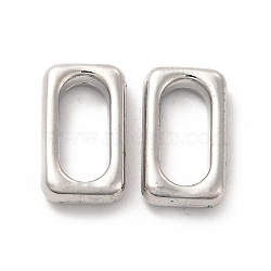 Alloy Linking Rings, Long-Lasting Plated, Cadmium Free & Lead Free, Rectangle, Platinum, 15.5x9x4mm, Inner Diameter: 5x11.5mm(PALLOY-E024-06P)