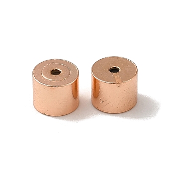 Column Brass Beads, Long-Lasting Plated, Rack Plating, Rose Gold, 5x4mm, Hole: 0.5mm