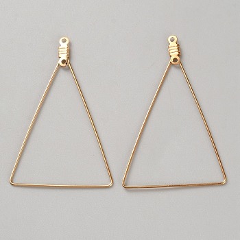 Alloy Connector Charms, Triangle Links, Light Gold, 47.5x31x1.5mm, Hole: 1.2mm
