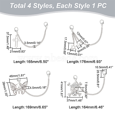 Пандахолл элитные цепи для обуви из цинкового сплава 4шт. 4(FIND-PH0007-37)-2