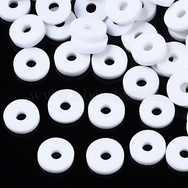 White Disc Polymer Clay Beads