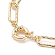 Brass Textured Paperclip Chain Anklets(AJEW-AN00416)-3