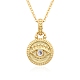 Brass Micro Pave Clear Cubic Zirconia Pendants Necklaces for Women(NJEW-B092-01G)-1