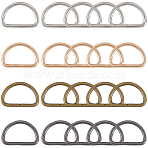 20Pcs 4 Colors Iron D Rings, Bag Buckles, Mixed Color, 40.5x26.5x4mm, Inner Diameter: 32x30mm, 5pcs/color(IFIN-SP0001-23C)