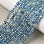 Natural Blue Fluorite Beads Strands, Faceted, Cube, 4x4x4mm, Hole: 0.7mm, about 95pcs/strand, 15.55''(39.5cm)(GG-CBA0C5B-A05)