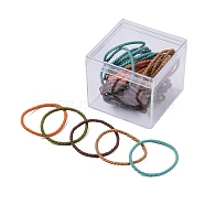 Rubber Elastic Hair Band, Colorful, 2mm, Inner Diameter: 43x36mm, 50pcs/box(PHAR-A010-01B)