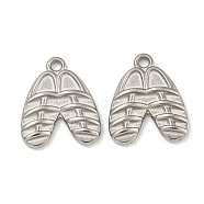 Non-Tarnish 304 Stainless Steel Pendants, Sandal Shoe Charms, Stainless Steel Color, 17x14x2.5mm, Hole: 1.6mm(STAS-N103-129P)