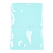 Macaron Color Plastic Yin-yang Zip Lock Bags, Resealable Bags, Self Seal Bags, Top Seal, Rectangle, Pale Turquoise, 29.9x19.9x0.15cm, Unilateral Thickness: 2 Mil(0.05mm)(OPP-N001-01A-10)