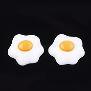 Resin Decoden Cabochons, Fried Egg/Poached Egg, Creamy White, 23x26x7mm(X-CRES-Q210-06A)