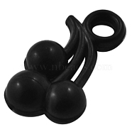 Acrylic Cherry Pendants, Black, 18.5mm long, 10mm wide, 5.5mm thick, hole: 3mm, about 571pcs/20g(X-PL716Y-13)