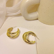 Alloy Stud Earrings, Split Earrings, Golden, 23x23mm(WG64463-38)