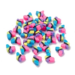 Handmade Polymer Clay Beads, Butterfly, Colorful, 8~9x10~10.5x4.5mm, Hole: 1.4mm(CLAY-E002-09)