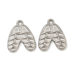 Non-Tarnish 304 Stainless Steel Pendants, Sandal Shoe Charms, Stainless Steel Color, 17x14x2.5mm, Hole: 1.6mm(STAS-N103-129P)