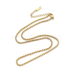 304 Stainless Steel Box Chain Necklace for Men Women, Golden, 18.70~18.82 inch(47.5~47.8cm)(NJEW-A008-05G)