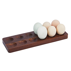 Wooden Egg Holders, Kitchen Supplies, Rectangle, Coconut Brown, 280x95x20mm, Inner Diameter: 34mm(AJEW-WH0270-236)