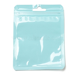 Rectangle Plastic Yin-Yang Zip Lock Bags, Resealable Packaging Bags, Self Seal Bag, Pale Turquoise, 12x9x0.02cm, Unilateral Thickness: 2.5 Mil(0.065mm)(ABAG-A007-02E-05)