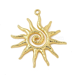 Brass Pendants, Sun Charms, Rack Plating, Long-Lasting Plated, Cadmium Free & Lead Free, Real 18K Gold Plated, 30x27.5x2.5mm, Hole: 1.3mm(X-KK-I276-60G)