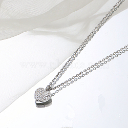 Stylish Stainless Steel Heart Pendant Necklace for Women, Various Designs(GE0081-4)