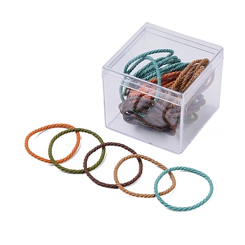 Rubber Elastic Hair Band, Colorful, 2mm, Inner Diameter: 43x36mm, 50pcs/box