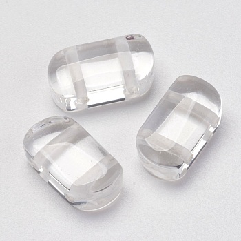 Natural Quartz Crystal Multi-Strand Links, Rock Crystal, Rectangle, 16x9x6mm, Hole: 2mm