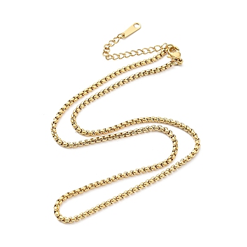 304 Stainless Steel Box Chain Necklace for Men Women, Golden, 18.70~18.82 inch(47.5~47.8cm)