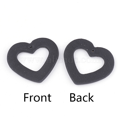 Black Heart Imitation Leather Pendants