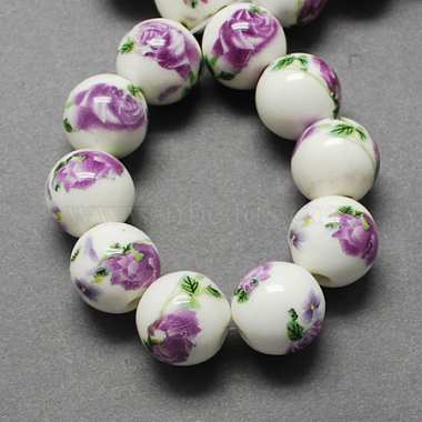 Orchid Round Porcelain Beads