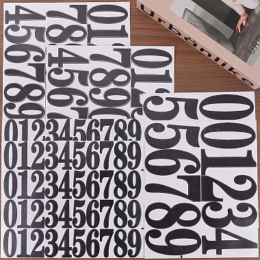 12 Sheets 3 Styles PVC Number Adhesive Decorative Stickers(DIY-GL0004-59)-3