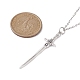 Halskette mit Schwertanhänger aus Legierung mit 304 Kabelketten aus Edelstahl(NJEW-JN04474)-4