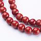 Brins de perles rondes en jaspe rouge naturel de qualité ab +(GSR6mmC011)-2