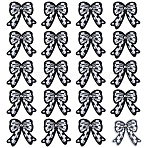 20Pcs Bowknot Embroidery Cloth Iron On/Sew On Patches, Costume Accessories, Appliques, Black, 73.5x75x2mm(DIY-FG0007-64B)