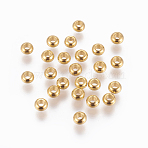 Brass Spacer Beads, Rondelle, Golden, 4x2mm, Hole: 2mm(KK-J270-99G)