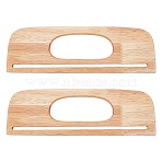 2Ppcs Wood Bag Handles, Rectangle, for Handbag Replacement Accessories, Navajo White, 29.3x9.4x0.9cm, Inner Diameter: 12.5x4.85cm and 26.6x0.65cm(WOOD-WR0001-04B)