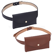 WADORN 2 Sets 2 Colors PU Leather Waist Bag, Belt Bag, with Detachable Belt, Alloy Snap Button & Buckle, Mixed Color, 110x175x25mm & 1050x24x3mm, 2pcs/set, 1 set/ciolor(AJEW-WR0001-28)