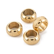Ion Plating(IP) Frosted 201 Stainless Steel European Beads, Rondelle, Golden, 8x4mm, Hole: 5mm(X-STAS-B020-13G)