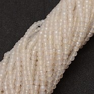 Natural Agate Bead Strands, Dyed, Faceted, Round, Linen, 4mm, Hole: 0.8mm, about 90~92pcs/strand, 14 inch(X-G-G882-4mm-A06-7)