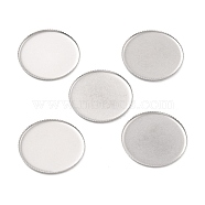 316 Surgical Stainless Steel Tray Settings, Serrated Edge Bezel Cups, Flat Round, Stainless Steel Color, 26x1.5mm(STAS-I187-08A-P)
