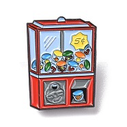 Gashapon Machines Enamel Pin, Creative Alloy Badge for Backpack Clothes, Electrophoresis Black, Colorful, 30x23x1.5mm, Pin: 1.3mm(JEWB-H006-38EB)
