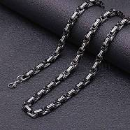 Titanium Steel Byzantine Chains Necklaces for Men, Black, 19.69 inch(50cm)(FS-WG56795-158)