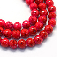 Baking Painted Glass Round Bead Strands, Red, 8.5~9mm, Hole: 1.5mm, about 105pcs/strand, 31.8 inch(X-DGLA-Q019-8mm-47)