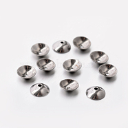 Original Color 201 Stainless Steel Bead Cones, Stainless Steel Color, 5x1.5mm, Hole: 0.6mm(STAS-E080-01)
