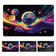 Plastic Waterproof Card Stickers, Self-adhesion Card Skin for Bank Card Decor, Rectangle, Planet, 140x190mm(STIC-WH0032-295)