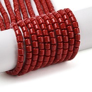 Dyed Synthetic Coral Beads Strands, Column, FireBrick, 4x4mm, Hole: 0.7mm, about 103pcs/strand, 15.75''(40cm)(CORA-P010-01)