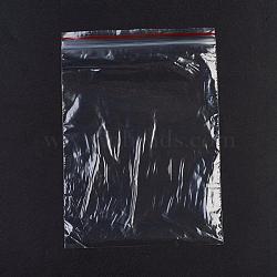 Plastic Zip Lock Bags, Resealable Packaging Bags, Top Seal, Self Seal Bag, Rectangle, Red, 17x12cm, Unilateral Thickness: 1.1 Mil(0.028mm)(OPP-G001-E-12x17cm)